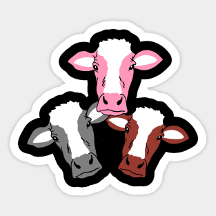 Strawberry Cow Chocolate Milk Cow and Normie Cow #2 Sticker